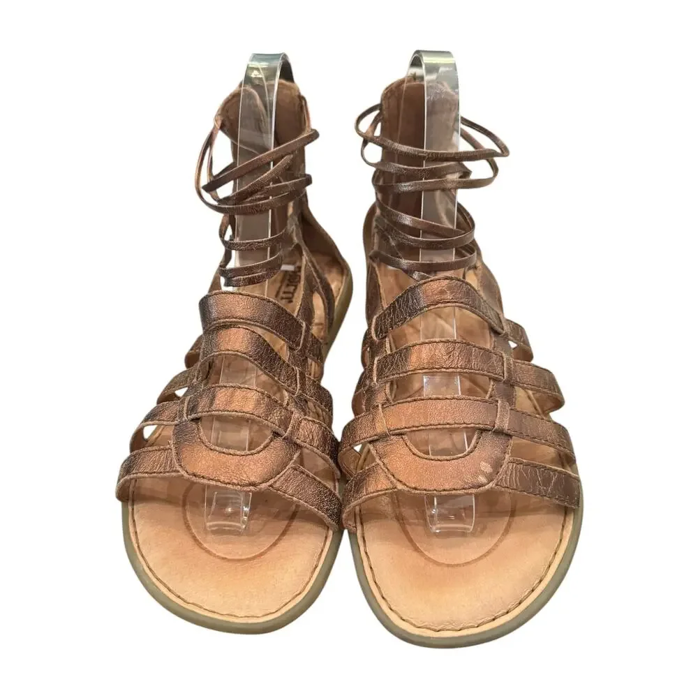 Born Metallic Bronze Leather Strappy Gladiator Sandals Women’s 7M F17018